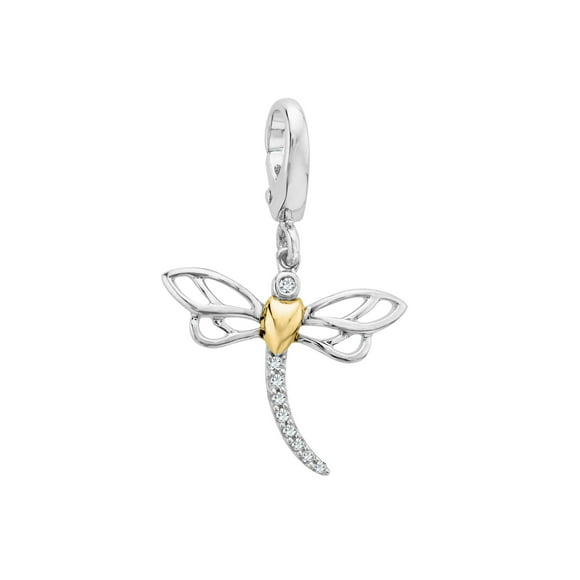 TIBETIAN SILVER SMALL SILVER DRAGONFLY CLIP-ON CHARM FOR BRACELETS NEW
